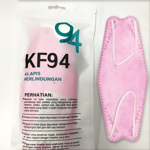 mascarilla kf94 rosado uso 3